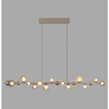 E-Popup Suspension Luminaires Paul Neuhaus LED Bronze, 18 lumières, Télécommandes