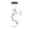 Popup Suspension Luminaires Paul Neuhaus LED Bronze, 7 lumières, Télécommandes