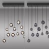 Popup Suspension Luminaires Paul Neuhaus LED Gris, 13 lumières, Télécommandes