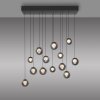 Popup Suspension Luminaires Paul Neuhaus LED Gris, 13 lumières, Télécommandes