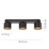 Cup Plafonnier Luminaires Paul Neuhaus LED Noir, 3 lumières