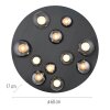 Popup Plafonnier Luminaires Paul Neuhaus LED Gris, 11 lumières, Télécommandes