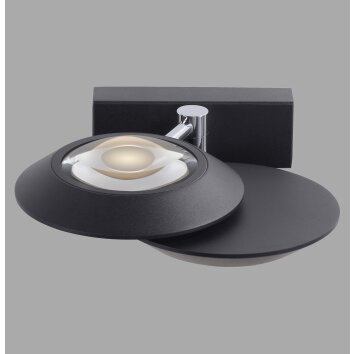 Oculis Applique murale Luminaires Paul Neuhaus LED Noir, 2 lumières