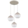 Ragusa Suspension Luminaires Globo Lighting Chrome, Blanc, 3 lumières