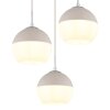 Ragusa Suspension Luminaires Globo Lighting Chrome, Blanc, 3 lumières
