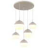 Ragusa Suspension Luminaires Globo Lighting Chrome, Blanc, 5 lumières