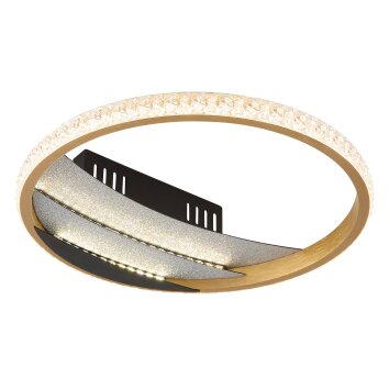 Constance Plafonnier Luminaires Globo Lighting LED Chrome, Noir, 1 lumière