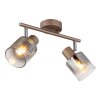 Walton Plafonnier Luminaires Globo Lighting Brun, Chrome, 2 lumières