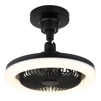 Lidea Ventilateur de plafond lumineux Luminaires Globo Lighting LED Noir, 1 lumière, Télécommandes