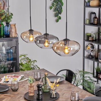 Mertola Suspension, Suspension Noir, 3 lumières