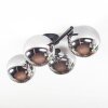 Chehalis Plafonnier, Boule lumineuse Chrome, Fumé, 4 lumières