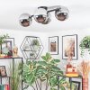 Chehalis Plafonnier, Boule lumineuse Chrome, Fumé, 4 lumières
