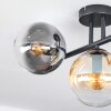 Gastor Plafonnier, Boule lumineuse Ambre, Clair, Fumé, 3 lumières