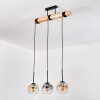 Ripoll Suspension, Boule lumineuse, Suspension Écru, Noir, 3 lumières