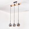 Ripoll Suspension, Boule lumineuse, Suspension Écru, Noir, 3 lumières