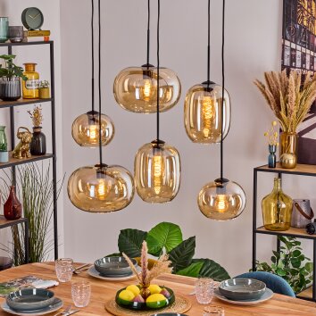 Apedo Suspension, Suspension Ambre, 6 lumières