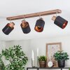 Fallhagen Plafonnier, Spot de plafond Chrome, Bois foncé, 4 lumières