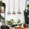 Ripoll Suspension, Boule lumineuse, Suspension Écru, Noir, 3 lumières