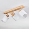 Fallhagen Plafonnier, Spot de plafond Chrome, Bois clair, 3 lumières