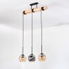 Ripoll Suspension, Boule lumineuse, Suspension Écru, Noir, 3 lumières