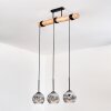 Ripoll Suspension, Boule lumineuse, Suspension Écru, Noir, 3 lumières