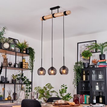 Koyoto Suspension, Boule lumineuse, Suspension Écru, Noir, 3 lumières