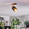 Fallhagen Plafonnier, Spot de plafond Chrome, Bois foncé, 1 lumière