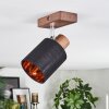 Fallhagen Plafonnier, Spot de plafond Chrome, Bois foncé, 1 lumière