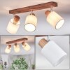 Fallhagen Plafonnier, Spot de plafond Chrome, Bois foncé, 3 lumières