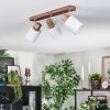 Fallhagen Plafonnier, Spot de plafond Chrome, Bois foncé, 3 lumières