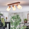 Fallhagen Plafonnier, Spot de plafond Chrome, Bois foncé, 3 lumières