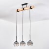Koyoto Suspension, Boule lumineuse, Suspension Écru, Noir, 3 lumières