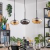 Mertola Suspension, Suspension Ambre, Fumé, 3 lumières