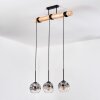 Ripoll Suspension, Boule lumineuse, Suspension Écru, Noir, 3 lumières