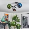 Gastor Plafonnier, Boule lumineuse Bleu, Chrome, Vert, Fumé, 3 lumières