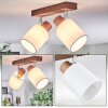 Fallhagen Plafonnier, Spot de plafond Chrome, Bois foncé, 2 lumières