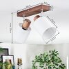 Fallhagen Plafonnier, Spot de plafond Chrome, Bois foncé, 2 lumières