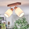 Fallhagen Plafonnier, Spot de plafond Chrome, Bois foncé, 2 lumières