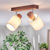 Fallhagen Plafonnier, Spot de plafond Chrome, Bois foncé, 2 lumières
