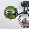 Gastor Plafonnier, Boule lumineuse Bleu, Chrome, Vert, Fumé, 3 lumières