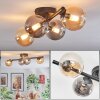 Chehalis Plafonnier, Boule lumineuse Ambre, Fumé, 4 lumières
