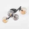 Chehalis Plafonnier, Boule lumineuse Ambre, Fumé, 4 lumières
