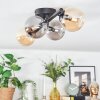Chehalis Plafonnier, Boule lumineuse Ambre, Fumé, 4 lumières