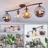 Gastor Plafonnier, Boule lumineuse Ambre, Clair, Fumé, 4 lumières