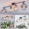 Gastor Plafonnier, Boule lumineuse Ambre, Clair, Fumé, 4 lumières