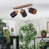 Fallhagen Plafonnier, Spot de plafond Chrome, Bois foncé, 3 lumières