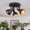 Toren Plafonnier, Spot de plafond Chrome, Noir, 3 lumières