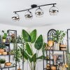 Koyoto Plafonnier, Boule lumineuse Chrome, Clair, Fumé, 4 lumières