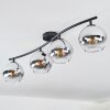 Koyoto Plafonnier, Boule lumineuse Chrome, Clair, Fumé, 4 lumières