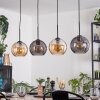 Koyoto Suspension, Boule lumineuse, Suspension Ambre, Fumé, 4 lumières